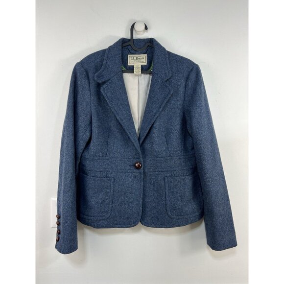 L.L.Bean Blazer Women’s 16 Shetland Wool Tweed Academia Vintage Career Y2K Retro - Picture 1 of 8